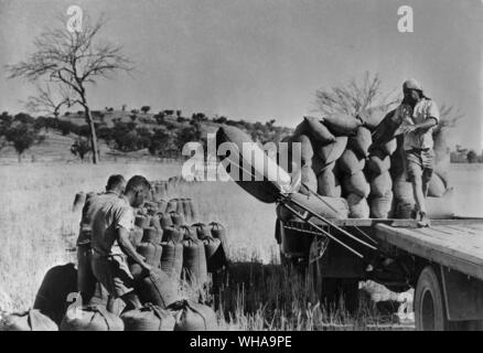 Harvesting wheat crop at Parkes New South Wales. Stock Photo