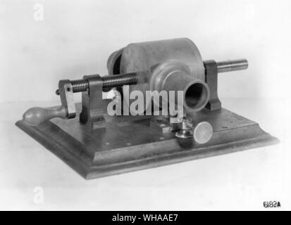 Original Edison Tin Foil Phonograph invented in 1877 Stock Photo