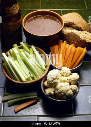 Italian Cooking . Bagna Cauda.. Garlic And Anchovy Sauce. Stock Photo