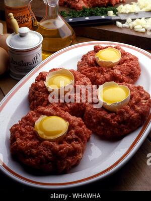 French Recipes By Jill Pound-Corner.. . Steak Tartare.. Stock Photo