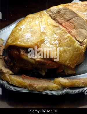 Roast Leg of Lamb Stock Photo