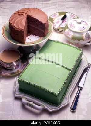 Tennis Cake. Quick Chocolate Cake Stock Photo