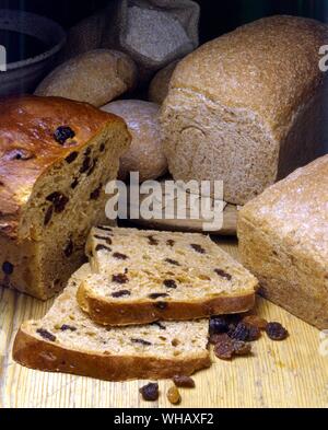 Brown Bread. Quick brown Bread and Barmbrack Stock Photo