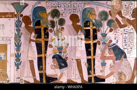 Painting of Nebamun and Ipuky 1380 BC Stock Photo