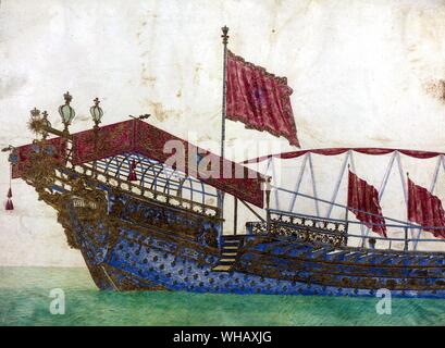 Louis XIV State Barge. The Sun King by Nancy Mitford, page 81. Stock Photo