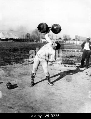Fred Winters (United States), winner of the Dumb Bell Competition at the World Fair Olympic Games at St Louis 1904. The Olympic Games page 51.. . . . Stock Photo