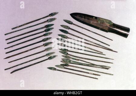 China. Spears and arrows from the Chi'In tomb. Stock Photo