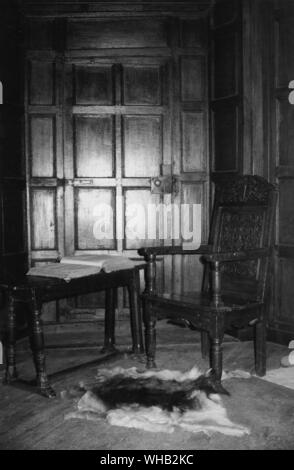 Walter Raleigh's Study in Sherborne Castle, Dorset.. Stock Photo