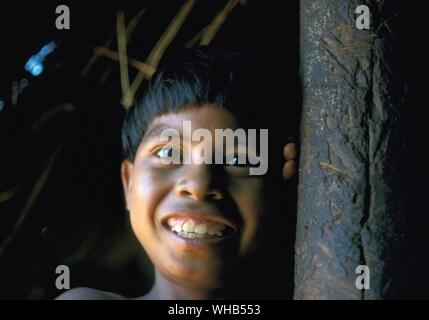 Happy boy's face in Brazil. Stock Photo