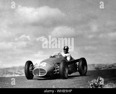 Jose Froilan Gonzalez - in a Maserati at the Dutch Grand Prix in Zandvoort , where he came third. 7 June 1953 Stock Photo