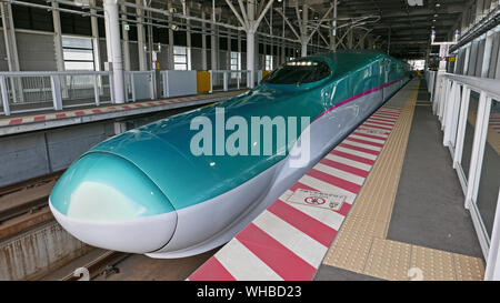JAPAN - photo by Sean Sprague  Hayabusa Shinkansen train from Hakodate to Tokyo. Stock Photo