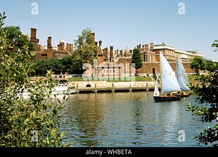 View from The Thames of Hampton Court Palace , London , England Stock Photo