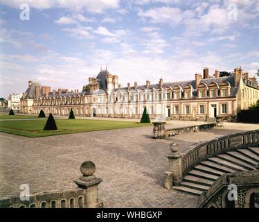 Fontainbleau - Francois I Cordes Adieux - The Royal Château de Fontainebleau is a large castle where the Renaissance was introduced to France from 1528 onwards.. Stock Photo