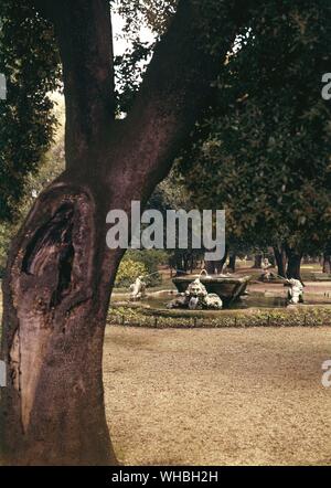 View of Fountain , Villa Borghese , in the Borghese Gardens , Rome , Italy . . Stock Photo