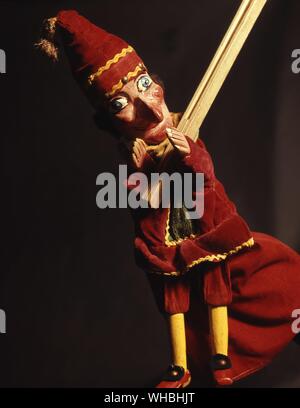 Punch Puppet  : traditional popular English puppet show featuring the characters of Punch and his wife Judy Stock Photo