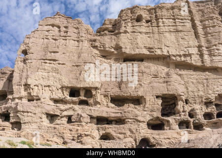 Buddhist cave temples in Bamyan, Afghanistan Stock Photo