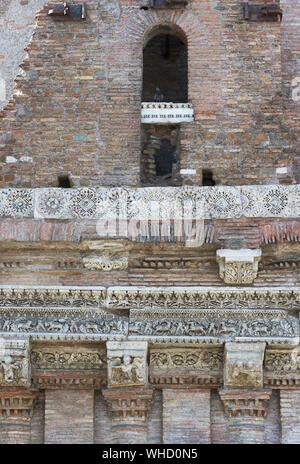 Details of Casa dei Crescenzi in Rome, Italy. Built in 11th century, decorated with ancient roman elements Stock Photo