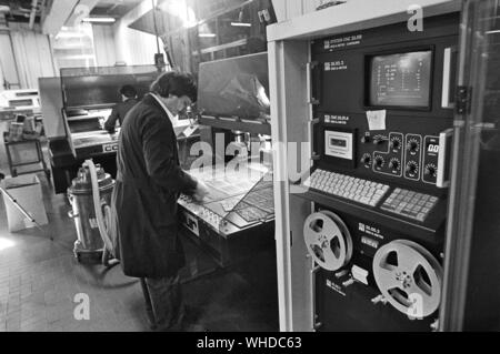 Olivetti plant in Ivrea (Italy), production of personal computers (year 1984) Stock Photo