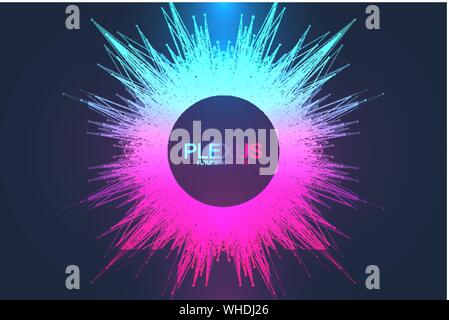 Abstract plexus background with connected lines and dots. Big data visualization. Molecule and communication background. Graphic background for your Stock Vector