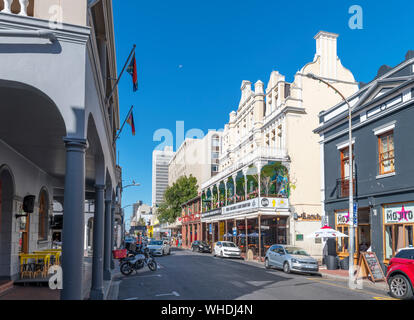 Bars, restaurants and hostels on Long Street in Cape Town, Western Cape, South Africa Stock Photo