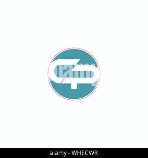 Letter cp logo icon design template elements Stock Vector