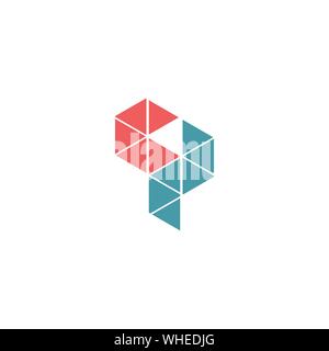 Letter cp logo icon design template elements Stock Vector