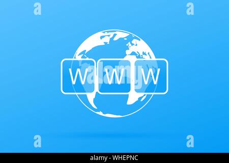World Wide Web vector symbol. WWW icon. Website symbol. Globe with text www. Internet website concept. Vector illustration eps 10 Stock Vector