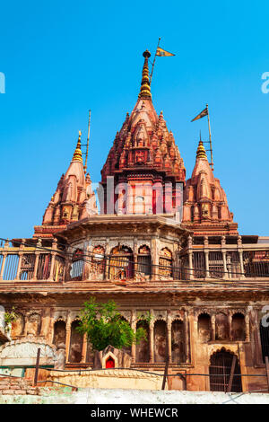 Shiva Temple is located at the Ganges river in Varanasi city, Uttar Pradesh state, North India Stock Photo