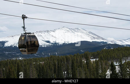 Chair Lift Gondola On Vail Mountain Resort In Colorado Stock Photo
