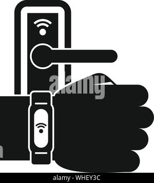 Smartband door lock icon. Simple illustration of smartband door lock vector icon for web design isolated on white background Stock Vector