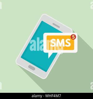 Smartphone sms icon. Flat illustration of smartphone sms vector icon for web design Stock Vector