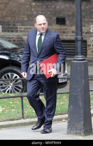 London, UK, 2nd Sep 2019. Ben Wallace, MP, Secretary of State for Defence. Cabinet Ministers, as well as many Conservative Party MPs and former politicians all enter No 10 Downing Street for an Emergency Cabinet Meeting, and later general Conservative Party gathering. Credit: Imageplotter/Alamy Live News Stock Photo
