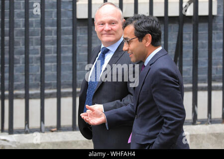 London, UK, 2nd Sep 2019. Cabinet Ministers, as well as many Conservative Party MPs and former politicians all enter No 10 Downing Street for an Emergency Cabinet Meeting, and later general Conservative Party gathering. Credit: Imageplotter/Alamy Live News Stock Photo