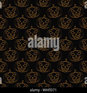 Halloween pumpkins seamless pattern. Festive background for your design. Vector illustration Stock Vector