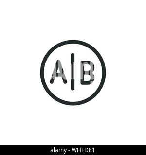 Testing, Trial, Research Icon with A and B letters Stock Vector Image ...