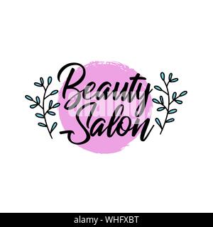 Brush style logo beauty and spa product, personal care Stock Vector