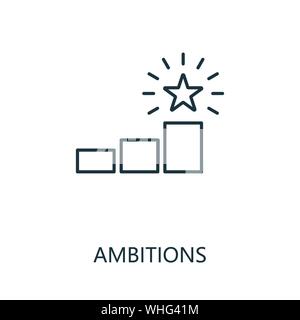 Ambitions outline icon. Thin line concept element from productivity icons collection. Creative Ambitions icon for mobile apps and web usage Stock Vector