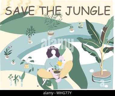 Help Save  Rainforest White Strong Stock Illustration 1803323440