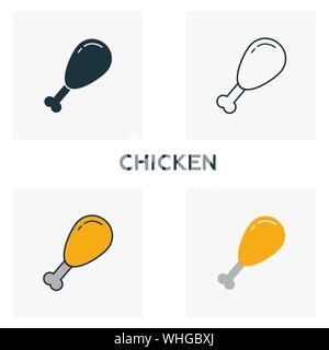 Ice Cream icon set. Four elements in diferent styles from fastfood icons collection. Creative ice cream icons filled, outline, colored and flat Stock Vector