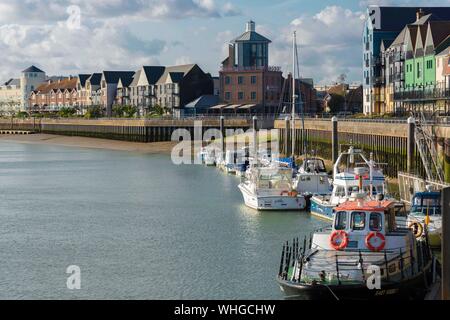 Littlehampton harbour at low tide West Sussex, England, UK Stock Photo