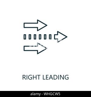 Right Leading outline icon. Thin line concept element from productivity icons collection. Creative Right Leading icon for mobile apps and web usage Stock Vector