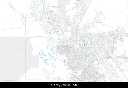 Rich detailed vector area map of El Paso, Texas, U.S.A.. Map template for home decor. Stock Vector