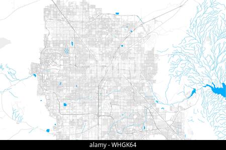 Rich detailed vector area map of Las Vegas, Nevada, U.S.A.. Map template for home decor. Stock Vector