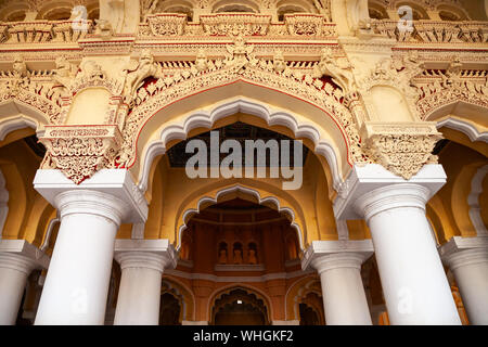 MADURAI, INDIA - MARCH 23, 2012: Thirumalai Nayak Palace interior in Madurai city in Tamil Nadu in India Stock Photo