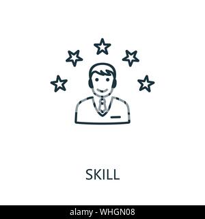 Skill outline icon. Thin line concept element from productivity icons collection. Creative Skill icon for mobile apps and web usage Stock Vector
