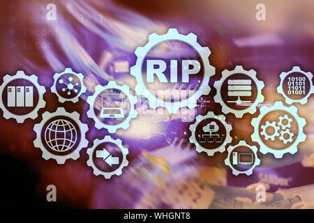 RIP Routing Information Protocol. Technology networks cocept Stock Photo