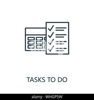 Tasks To Do outline icon. Thin line concept element from productivity icons collection. Creative Tasks To Do icon for mobile apps and web usage Stock Vector
