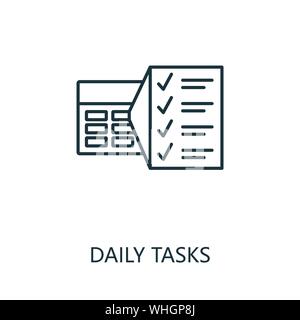 Daily Tasks outline icon. Thin line concept element from productivity icons collection. Creative Daily Tasks icon for mobile apps and web usage Stock Vector