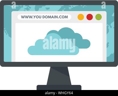 Web page monitor icon. Flat illustration of web page monitor vector icon for web design Stock Vector