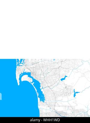 Rich detailed vector area map of Chula Vista, California, U.S.A.. Map template for home decor. Stock Vector